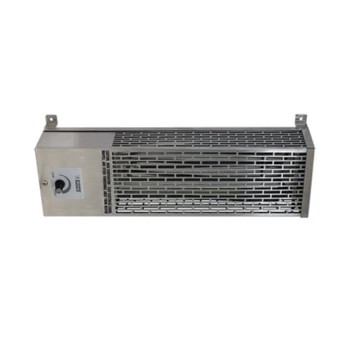 1000W Compact Radiant Utility Heater, 75 Sq Ft, 208V/240V, Stainless Steel