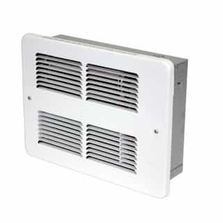 500W/1000W Small Wall Heater, 125 Sq Ft, 75 CFM, 120V, White