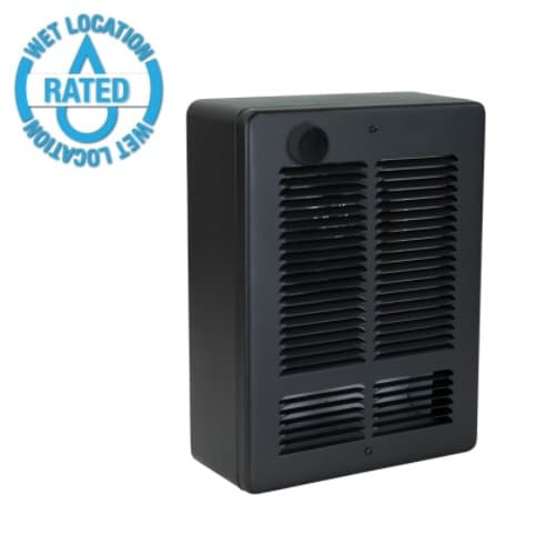 750W/1500W Wet Location Wall Heater w/ SP STAT, 175 Sq Ft, 120V, Black
