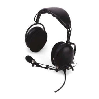 Kenwood Noise Reduction Overhead Headset w/Boom Mic & In-line Push-to-Talk, 24dB, Black