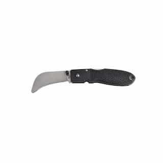 Klein Tools Hawkbill Lockback Round Tip Knife with Clip, Black