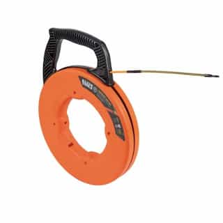Klein Tools 100-Ft Fiberglass Fish Tape w/ Spiral Steel Leader, Orange