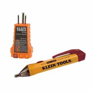 Dual-Range Non-Contact Voltage Tester w Receptacle Tester