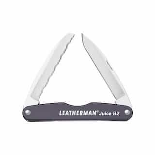 Leatherman Gray Stainless Steel 2 Tool Juice B2 Aluminum-Handled Pocket Knife