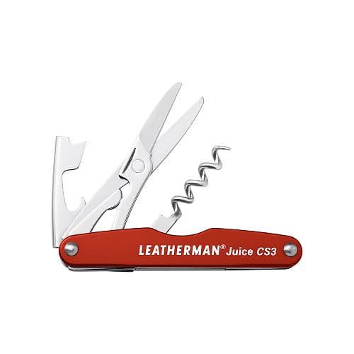 Leatherman Red Stainless Steel 4 Tool Juice CS3 Pocket Multitool
