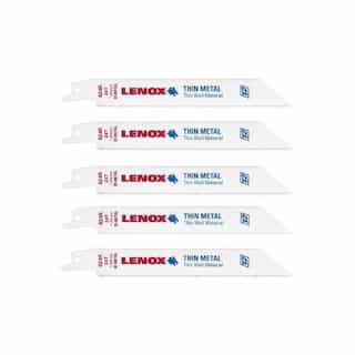 Lenox Metal Cutting Reciprocating Saw Blade, For Thin Metal, 24 TPI, 5 Pack