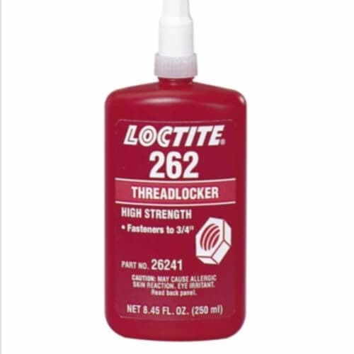 262 Red Threadlocker, High Strength, for up to 3/4" Fasteners, 250mL 