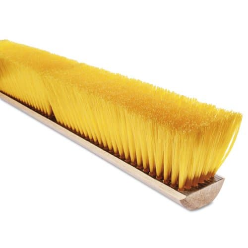 18" Yellow Plastic Floor Brush W/ 60" Handle