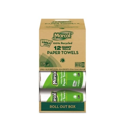Roll-Out Brand, Premium Recycled Roll Towels-11 x 5.75
