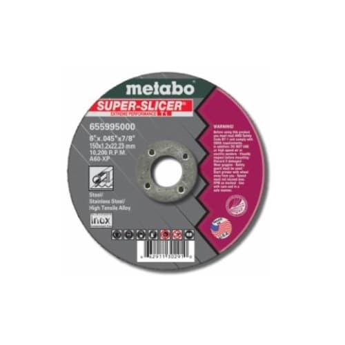 Metabo 6-in Super Slicer Flat Cutting Wheel, 60 Grit, Aluminum Oxide, Resin Bond