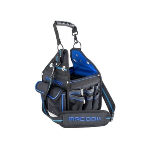 MrCool 9-in Heavy Duty Tool Bag, 27 Pockets, Blue & Black