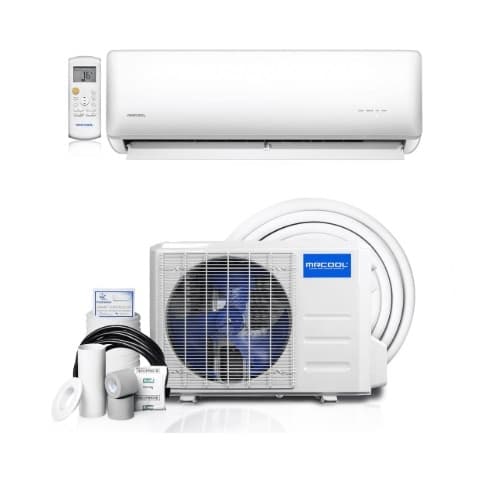 2.9-ft 9000 BTU/H Mini Split Air Conditioner and Heat Pump, 15 Amp, 1-PH, 230V, White