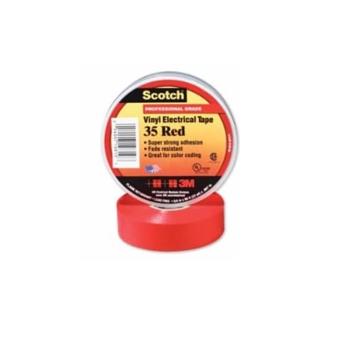 66-ft Scotch Electrical Color Coding Tape 35, 0.75-in Diameter, Red