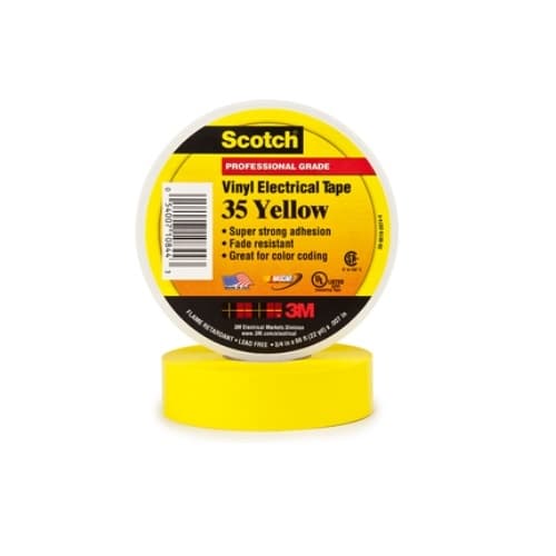 3M 66-ft Scotch Electrical Color Coding Tape 35, 0.75-in Diameter, Yellow