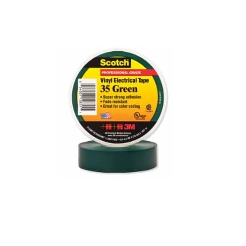 66-ft Scotch Electrical Color Coding Tape 35, 0.75-in Diameter, Green