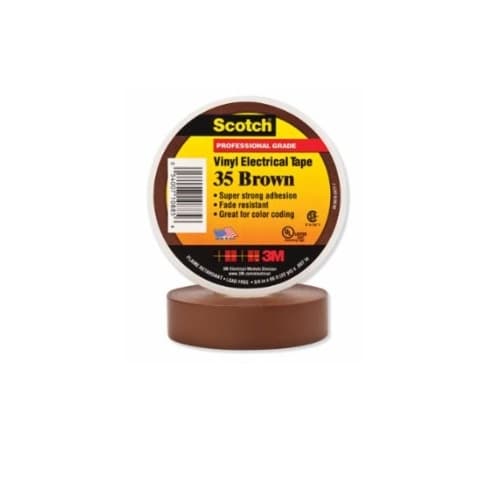 66-ft Scotch Electrical Color Coding Tape 35, 0.75-in Diameter, Brown