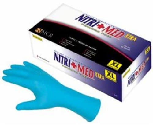 Memphis Glove 8 mil Large Blue Nitrile Disposable Textured Powder Free Gloves