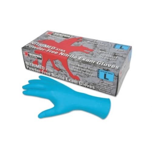 Memphis Glove Blue Medium Powder Free Disposable Nitrile Gloves