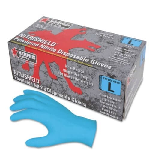 4 Mil., Medium, Nitrile Disposable Gloves, Blue 