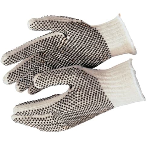 7 Gauge PVC Dot String Knit Gloves, White, X-Large