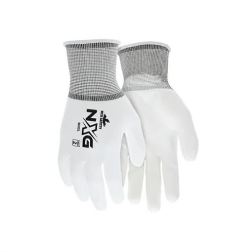 Polyurethane Coated Gloves, White, Large
