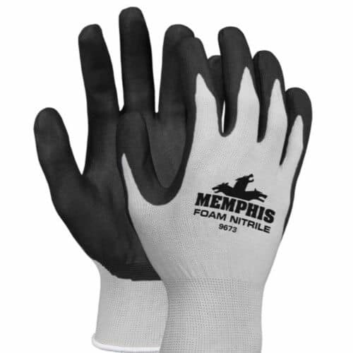 Medium, Foam Nitrile Gloves, Black/Gray