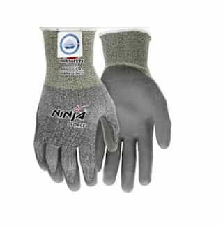 Memphis Glove Ninja Max Polyurethane Coated Palm Gloves, Gray, Large