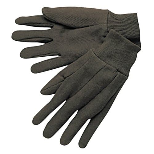Large Knit Wrist Brown Cotton Jersey Gloves