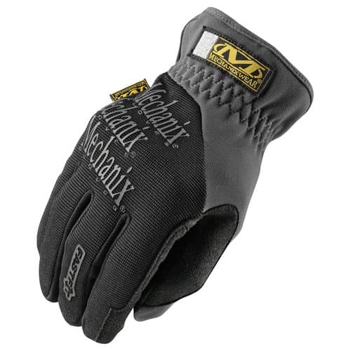 Large Black Spandex/Synthetic Leather FastFit Gloves