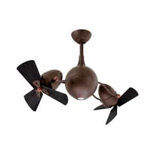 Matthews Fan 39-in 101W Acqua Rotational Fan w/ LED Light Kit, AC, 3-Speed, 6-Black Blades, Bronze