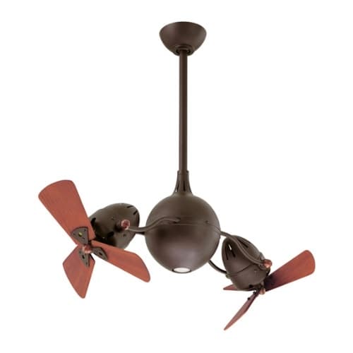Matthews Fan 39-in 101W Acqua Ceiling Fan w/Light Kit, AC, 3-Speed, 6-Wood Blades, Textured Bronze