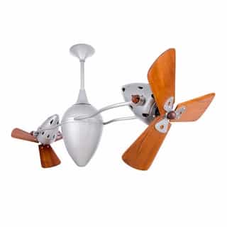 48-in 96W Ar Ruthiane Ceiling Fan, AC, 3-Speed, 6-Wood Blades, Damp, Brushed Nickel