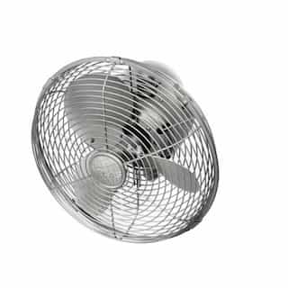 Aluminum Fan Head w/Safety Cage, Brushed Nickel