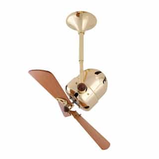 Matthews Fan 16-in 47W Bianca Direcional Ceiling Fan, AC, 3-Speed, 3-Wood Blades, Brushed Brass