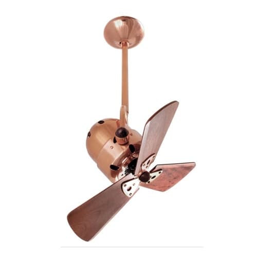 16-in 47W Bianca Direcional Ceiling Fan, AC, 3-Speed, 3-Wood Blades, Polished Copper