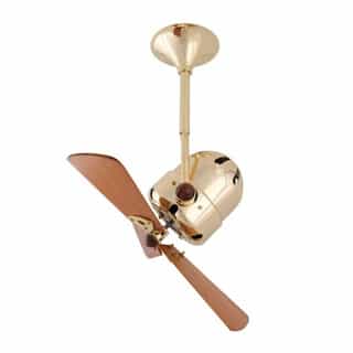 Matthews Fan 16-in 47W Bianca Direcional Ceiling Fan, AC, 3-Speed, 3-Wood Blades, Polished Brass