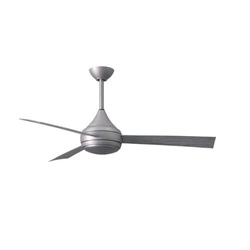 52-in 58W Donaire Ceiling Fan w/Remote, AC, 3-Speed, 3-Barn Wood Blade, Brushed Stainless