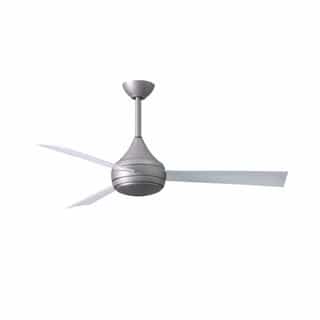 Matthews Fan 52-in 58W Donaire Ceiling Fan w/Remote, AC, 3-Speed, 3-White Blades, Brushed Stainless