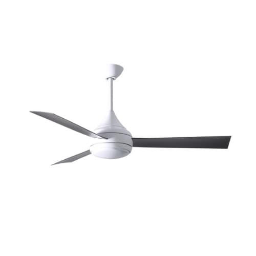 52-in 58W Donaire Ceiling Fan w/Remote, AC, 3-Speed, 3-Brushed Bronze Blades, Gloss White