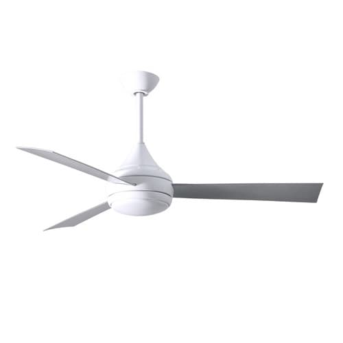 52-in 58W Donaire Ceiling Fan w/Remote, AC, 3-Speed, 3-Stainless Blades, Gloss White