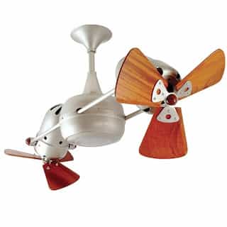 Matthews Fan 36-in 74W Duplo Dinamico Ceiling Fan, AC, 3-Speed, 6-Wood Blades, Brushed Nickel