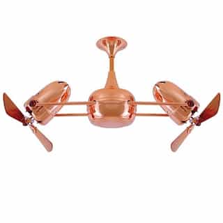 36-in 74W Duplo Dinamico Ceiling Fan, AC, 3-Speed, 6-Wood Blades, Polished Copper