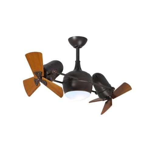 Matthews Fan 41-in 101W Dagny Ceiling Fan w/Light Kit, AC, 3-Speed, 6-Wood Blades, Textured Bronze
