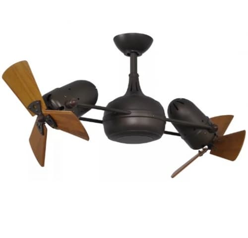 Matthews Fan 41-in 100W Dagny Ceiling Fan w/Remote, AC, 3-Speed, 6-Wood Blades, Textured Bronze