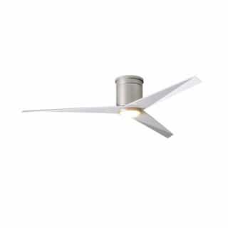 56-in 35W Eliza-HLK Ceiling Fan w/Light, DC, 6-Speed, 3-Gloss White Blade, Brushed Nickel