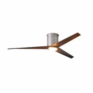 56-in 35W Eliza-HLK Ceiling Fan w/Light, DC, 6-Speed, 3-Walnut Blade, Brushed Nickel
