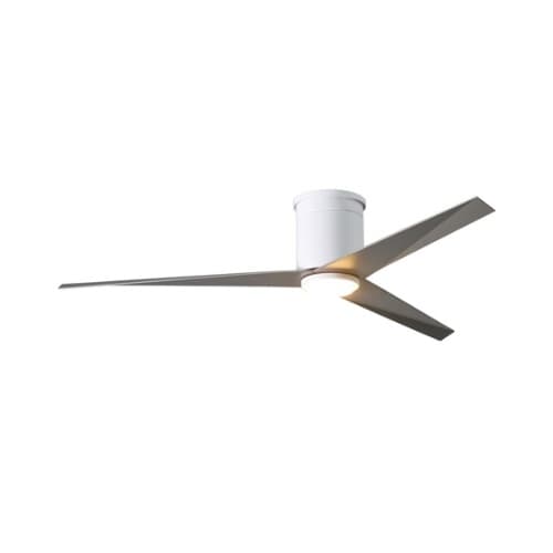 56-in 35W Eliza-HLK Ceiling Fan w/Light, DC, 6-Speed, 3-Brushed Nickel Blade, Gloss White