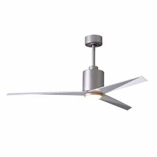56-in 31W Eliza-LK Ceiling Fan w/Light, DC, 6-Speed, 3-Gloss White Blades, Brushed Nickel
