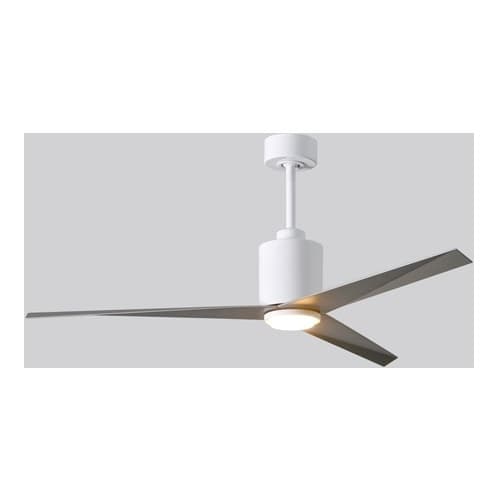 56-in 31W Eliza-LK Ceiling Fan w/Light, DC, 6-Speed, 3-Brush Nickel Blade, Gloss White