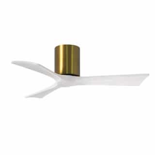 42-in 17W Irene Ceiling Fan, DC, 6-Speed, 3-White Blades, Brass